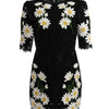 Dolce & Gabbana Black Floral Lace Chamomile Sicily Dress