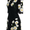 Dolce & Gabbana Black Floral Lace Chamomile Sicily Dress