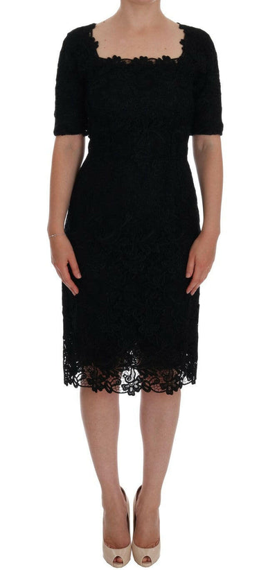 Dolce &amp; Gabbana Élégante robe fourreau noire longueur genou