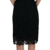 Dolce & Gabbana Black Floral Ricamo Sheath Dress