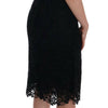 Dolce & Gabbana Black Floral Ricamo Sheath Dress