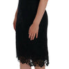Dolce & Gabbana Black Floral Ricamo Sheath Dress