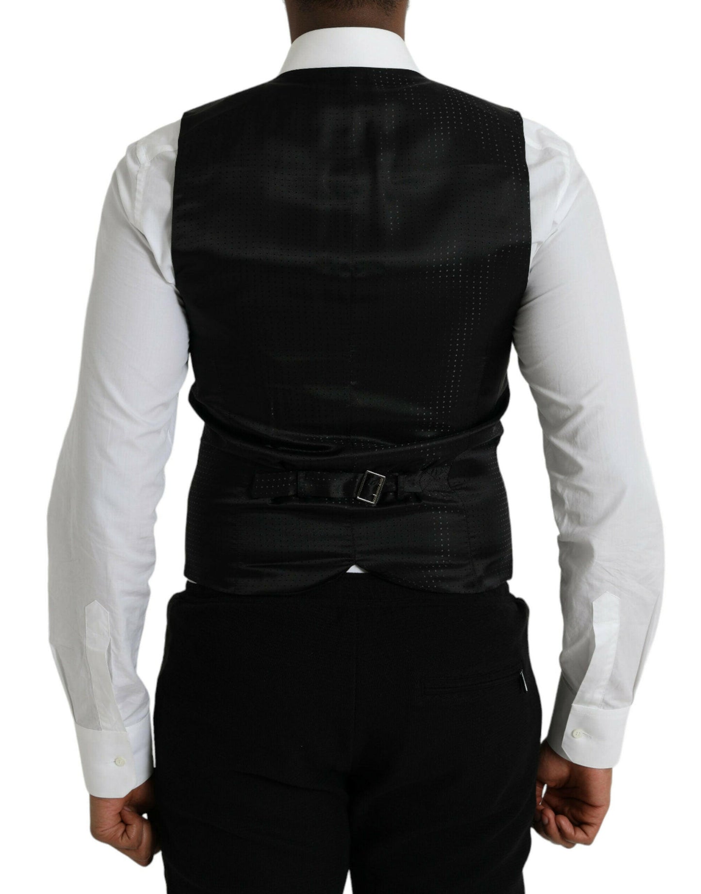 Dolce &amp; Gabbana Robe gilet en satin de soie marron Gilet formel