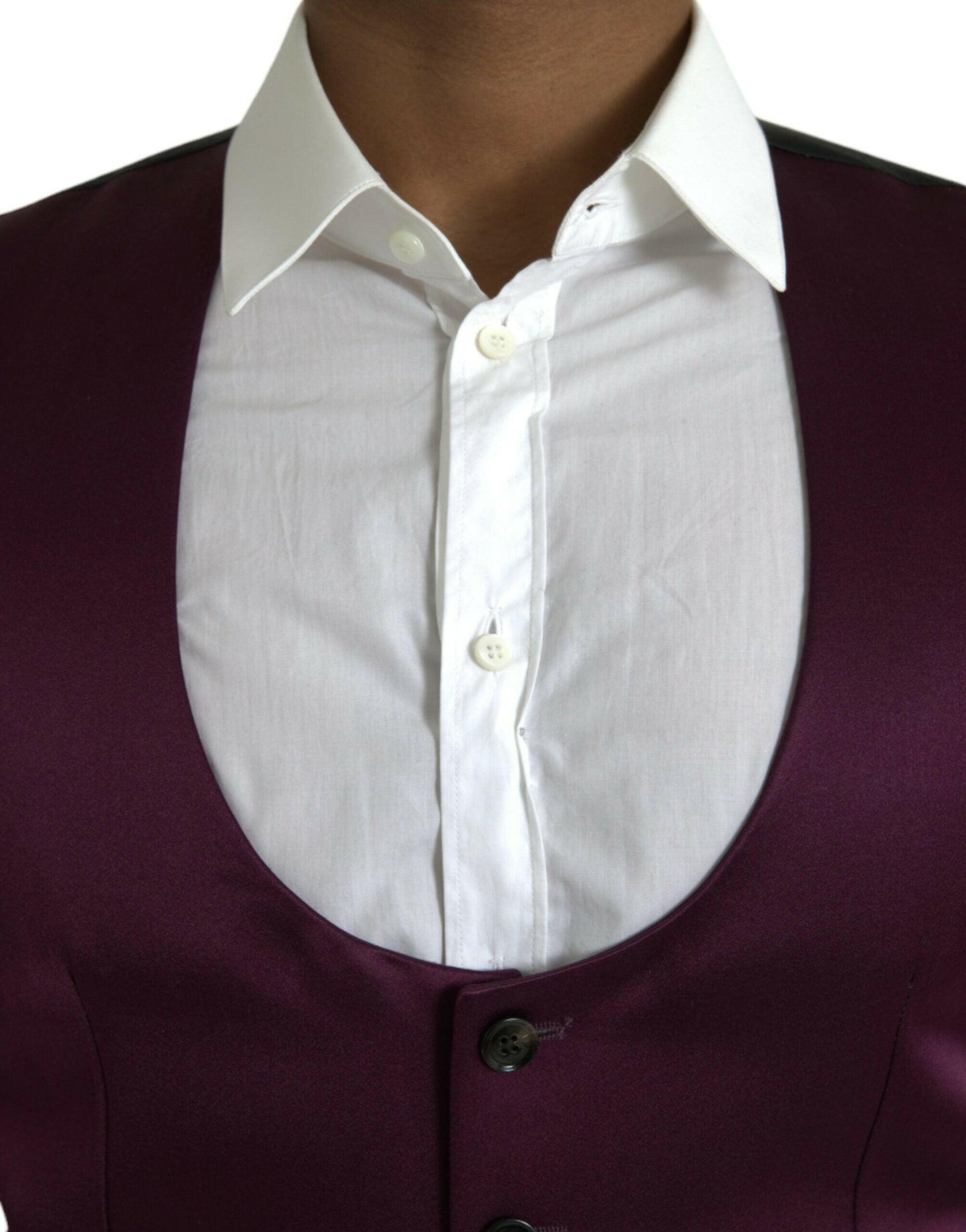 Dolce &amp; Gabbana Robe gilet en satin de soie marron Gilet formel