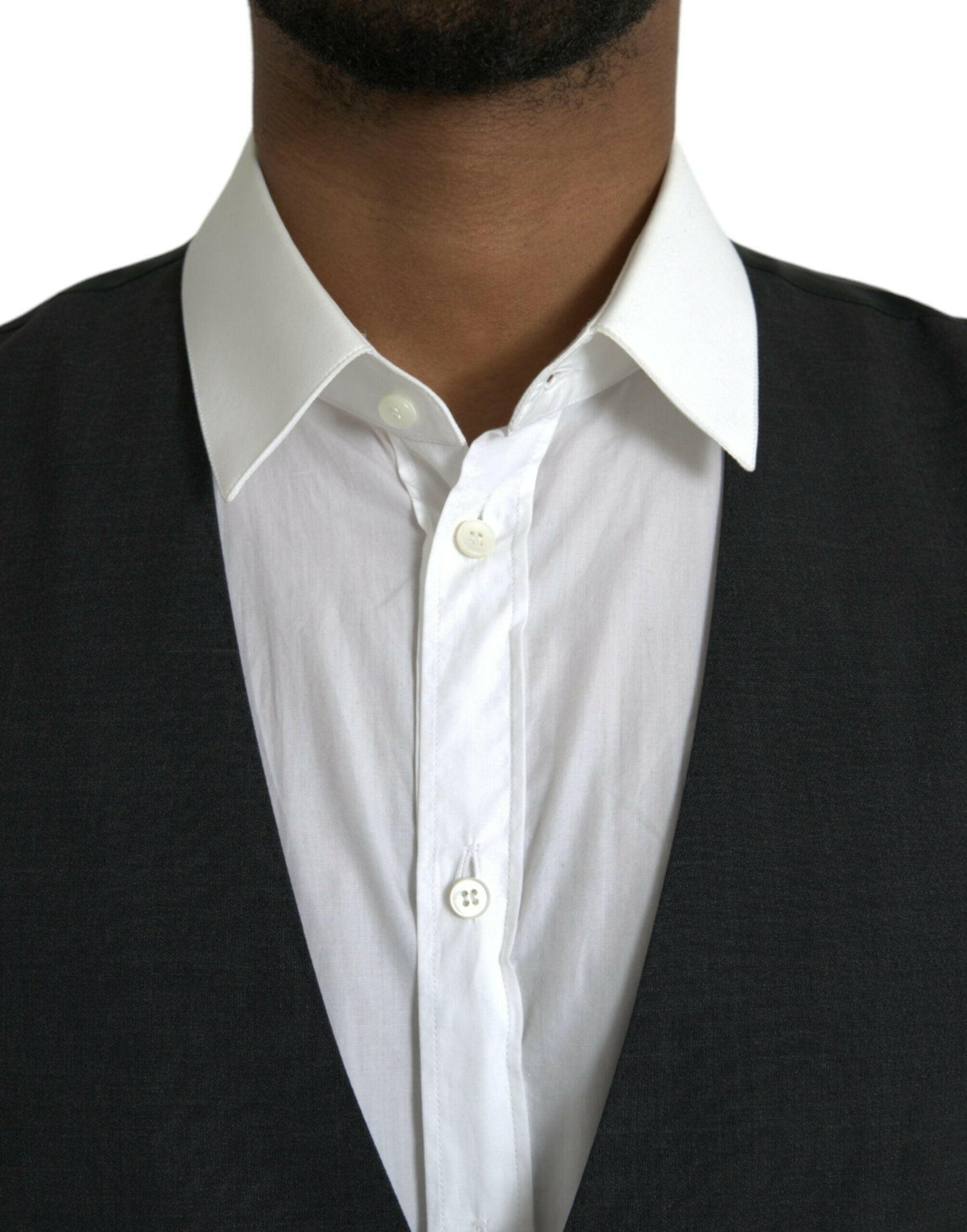 Dolce &amp; Gabbana Robe gilet en coton noir Gilet formel