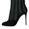 Dolce & Gabbana Black Mesh Stiletto Heels Ankle Boots Shoes