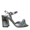Dolce &amp; Gabbana Silber Lammleder Heels Sandalen Schuhe