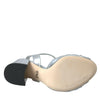 Dolce &amp; Gabbana Silber Lammleder Heels Sandalen Schuhe