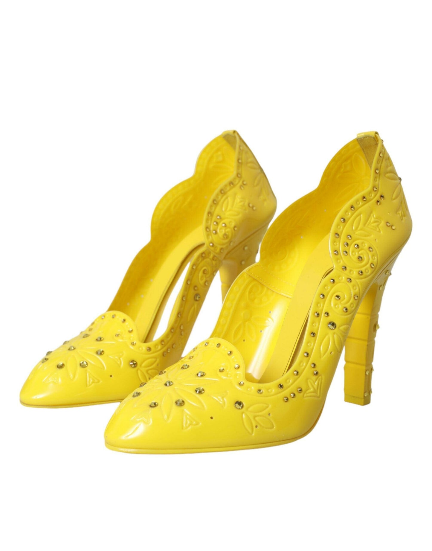 Escarpins à talons Dolce &amp; Gabbana CINDERELLA en cristal jaune