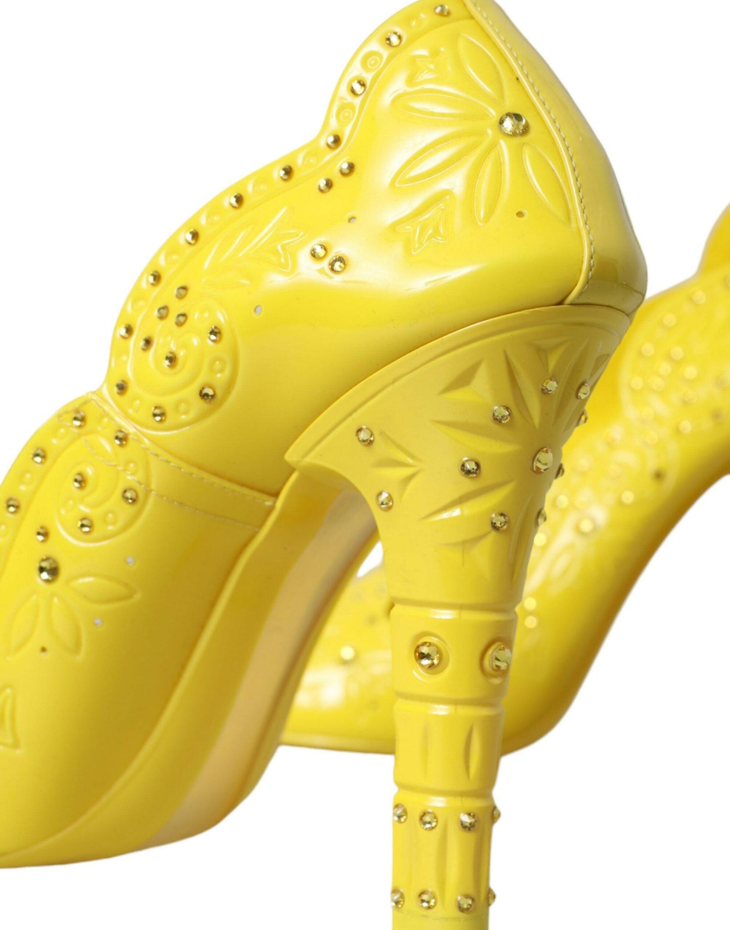 Escarpins à talons Dolce &amp; Gabbana CINDERELLA en cristal jaune
