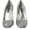 Dolce &amp; Gabbana Silberne Pumps mit Paillettenverzierung