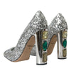 Dolce &amp; Gabbana Silberne Pumps mit Paillettenverzierung