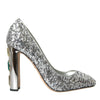 Dolce &amp; Gabbana Silberne Pumps mit Paillettenverzierung