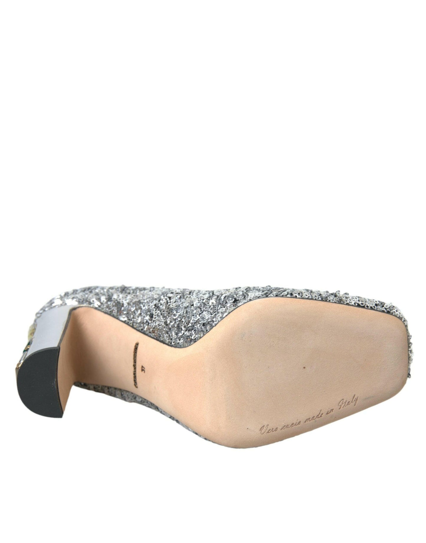Dolce &amp; Gabbana Silberne Pumps mit Paillettenverzierung