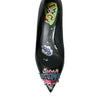 Dolce & Gabbana Black Leather BOOM Patch Heels Pumps Shoes