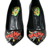 Escarpins à talons en cuir noir Dolce &amp; Gabbana avec patch WOW