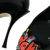 Escarpins à talons en cuir noir Dolce &amp; Gabbana avec patch WOW