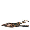 Dolce & Gabbana Brown Leopard Exotic Skin Slingback Shoes