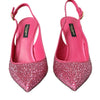 Dolce & Gabbana Pink Slingbacks Crystal Pumps Shoes