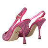 Dolce & Gabbana Pink Slingbacks Crystal Pumps Shoes