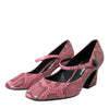 Chaussures à talons Mary Jane en cuir python rose Dolce &amp; Gabbana