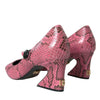 Chaussures à talons Mary Jane en cuir python rose Dolce &amp; Gabbana