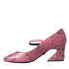 Chaussures à talons Mary Jane en cuir python rose Dolce &amp; Gabbana