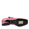 Chaussures à talons Mary Jane en cuir python rose Dolce &amp; Gabbana