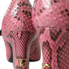 Chaussures à talons Mary Jane en cuir python rose Dolce &amp; Gabbana