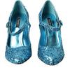 Escarpins Mary Jane à paillettes bleues Dolce &amp; Gabbana à talons hauts
