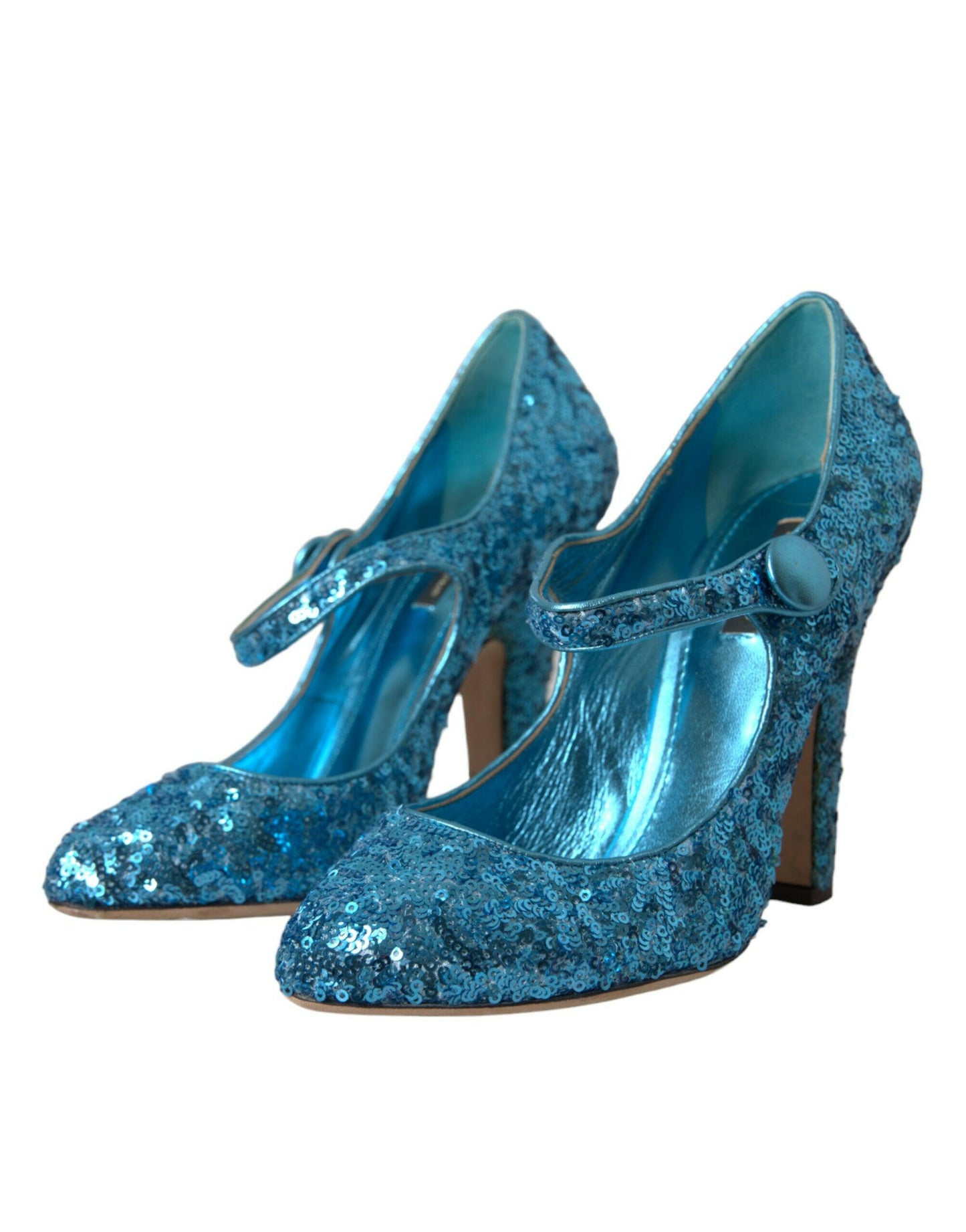 Escarpins Mary Jane à paillettes bleues Dolce &amp; Gabbana à talons hauts