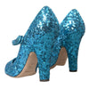 Escarpins Mary Jane à paillettes bleues Dolce &amp; Gabbana à talons hauts