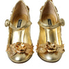 Escarpins Mary Jane en cuir doré et cristaux Dolce &amp; Gabbana