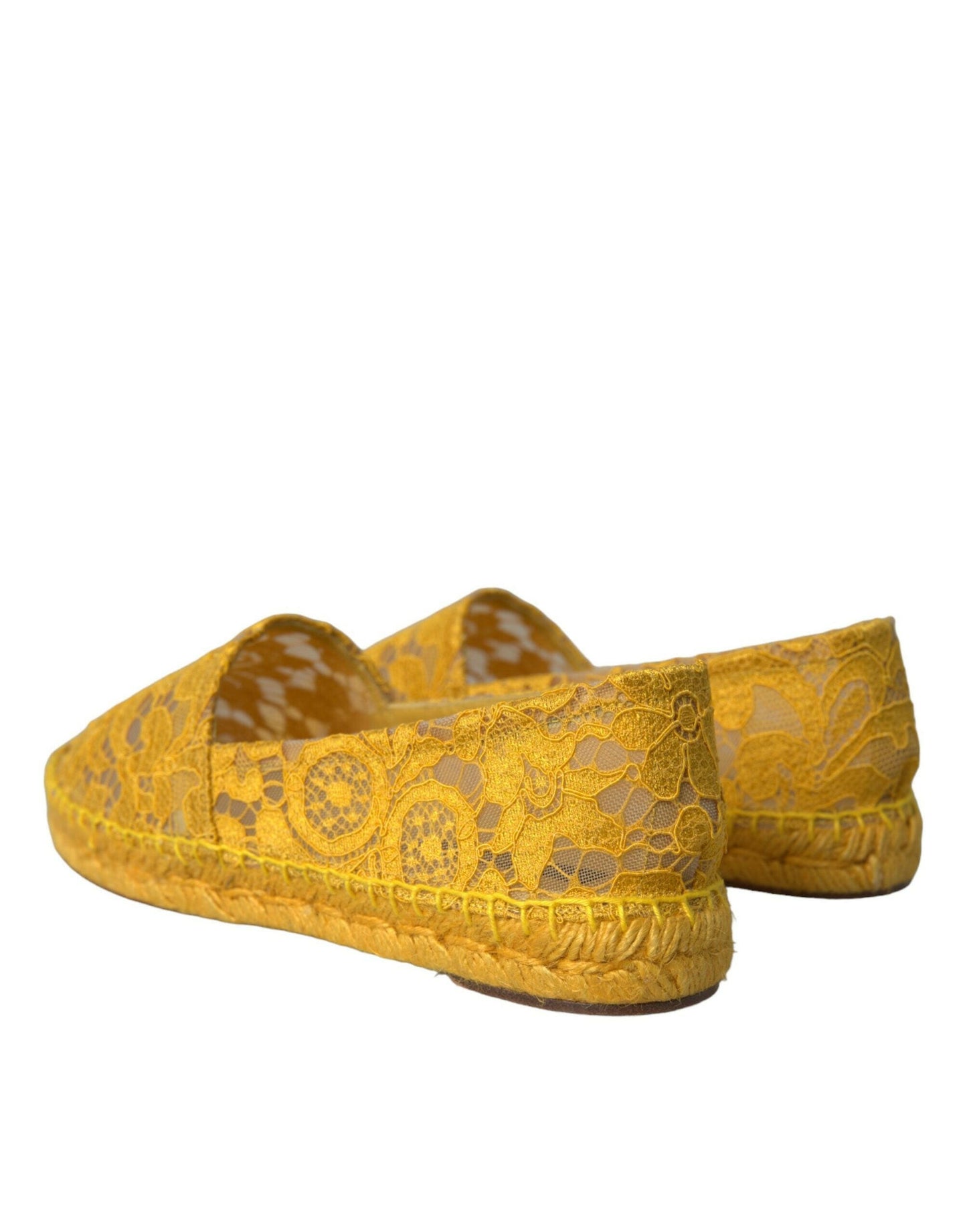 Dolce &amp; Gabbana Gelbe Taormina Espadrille-Loafer mit Spitze