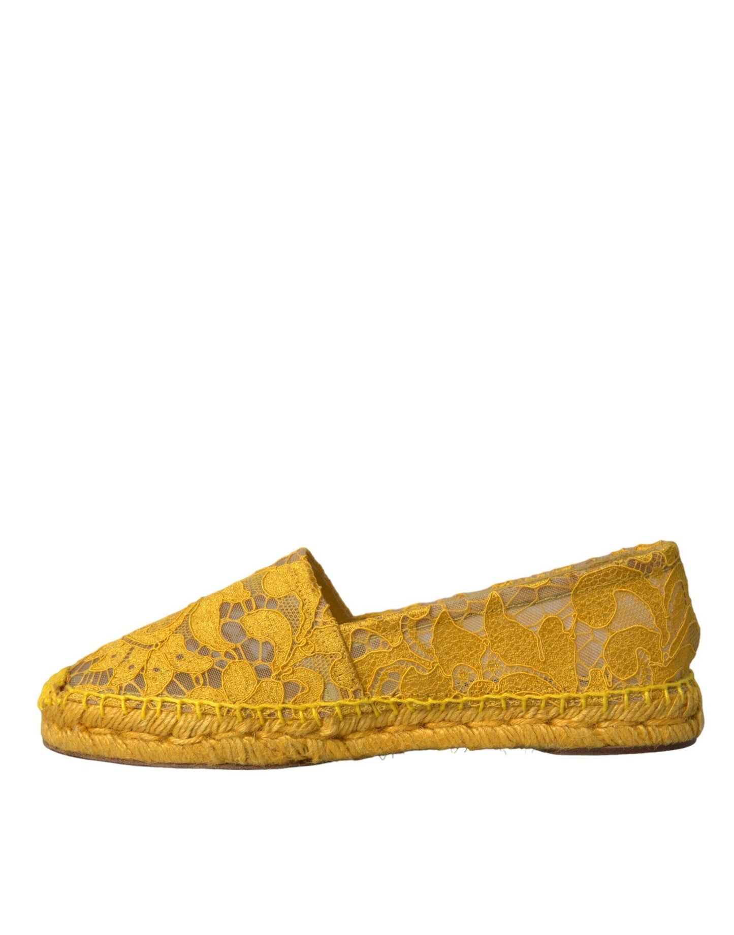 Dolce &amp; Gabbana Gelbe Taormina Espadrille-Loafer mit Spitze