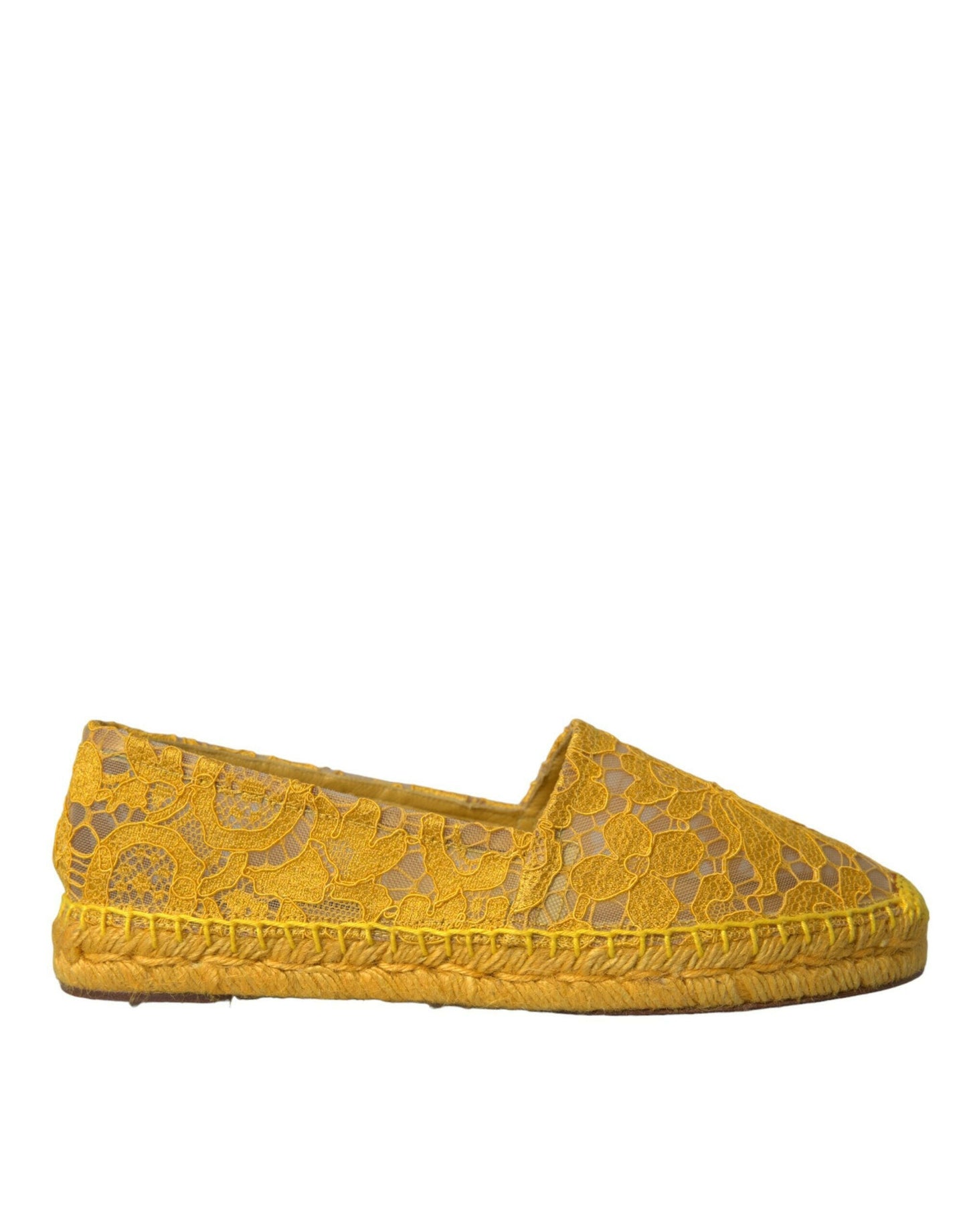 Dolce &amp; Gabbana Gelbe Taormina Espadrille-Loafer mit Spitze