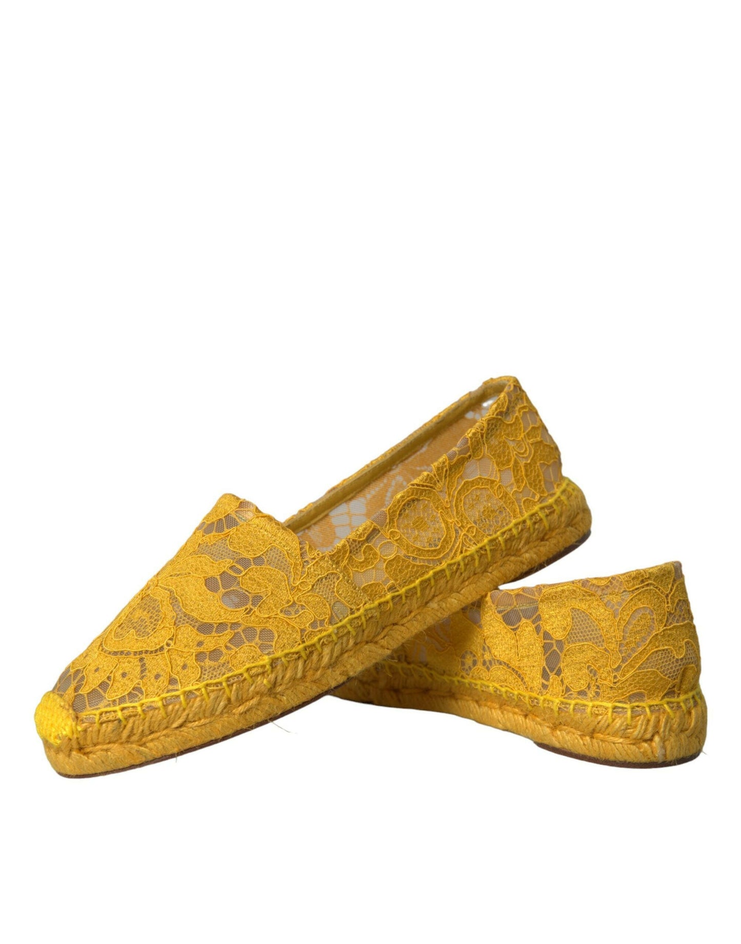 Dolce &amp; Gabbana Gelbe Taormina Espadrille-Loafer mit Spitze