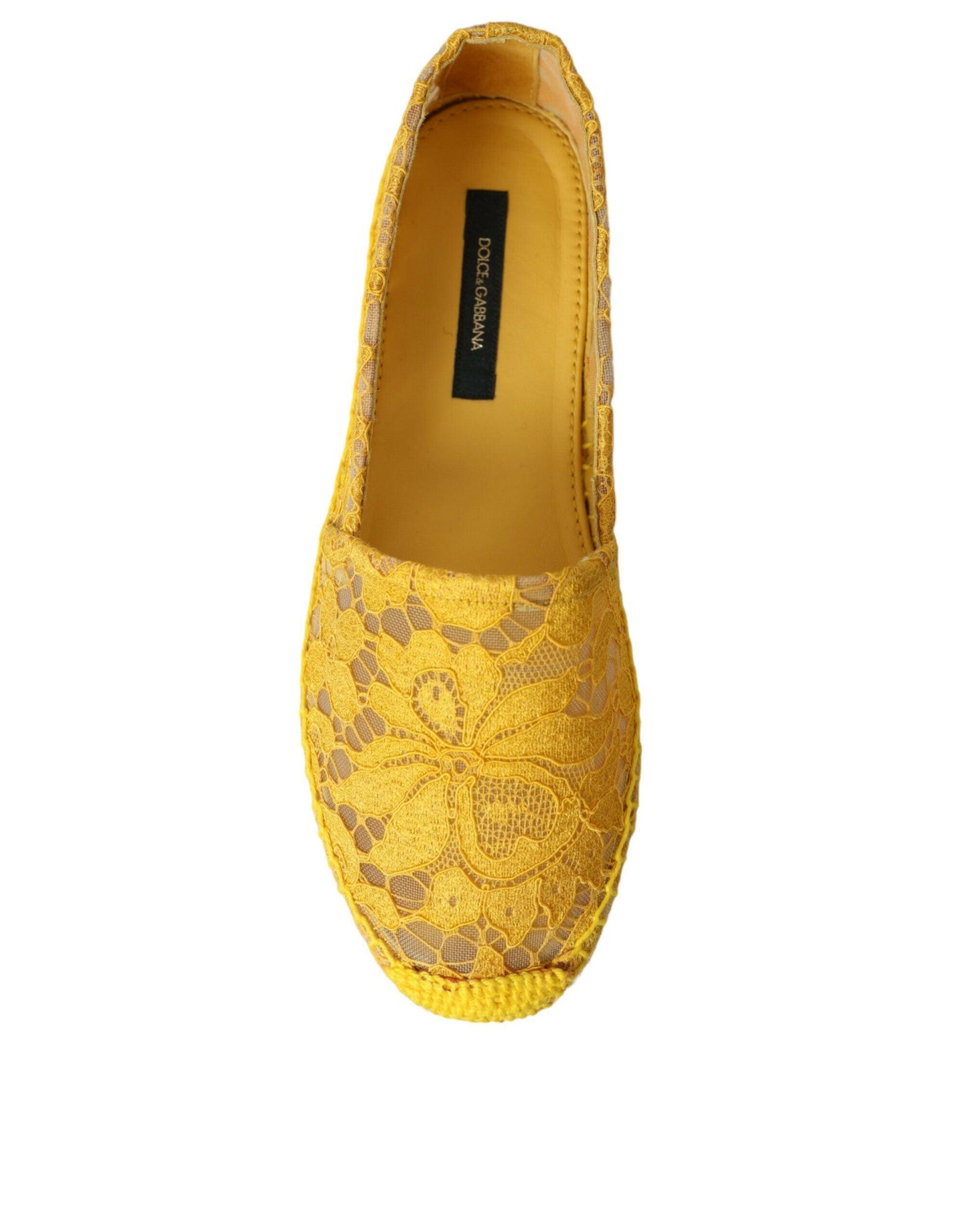 Dolce &amp; Gabbana Gelbe Taormina Espadrille-Loafer mit Spitze