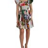 Dolce &amp; Gabbana Mehrfarbiges Patchwork-Minikleid aus Baumwolle im A-Linien-Stil