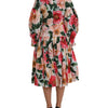 Dolce & Gabbana Multicolor Floral CottonAline Pleated Dress
