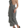 Dolce & Gabbana Gray Beige Layered One Shoulder Maxi Dress