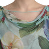Dolce & Gabbana Blue Floral Print Tiered Long Maxi Dress