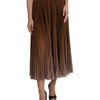 Jupe midi plissée taille haute en polyester marron Dolce &amp; Gabbana
