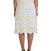 Dolce & Gabbana White Floral Pencil Straight Lace Skirt