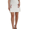 Mini-jupe à ornements en brocart floral blanc Dolce &amp; Gabbana