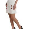 Mini-jupe à ornements en brocart floral blanc Dolce &amp; Gabbana