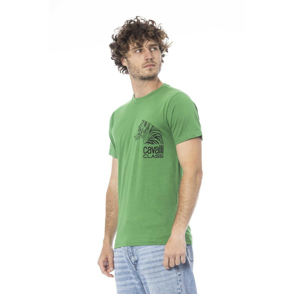 Grünes Baumwoll-T-Shirt der Cavalli Class