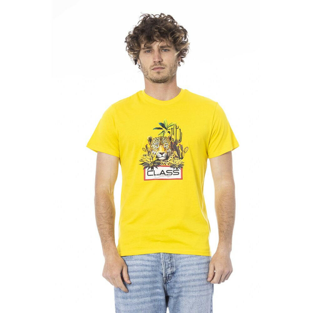 T-shirt Cavalli Class en coton jaune pour homme