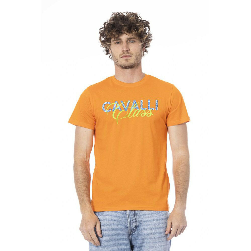 Cavalli Class Orange Baumwoll-T-Shirt