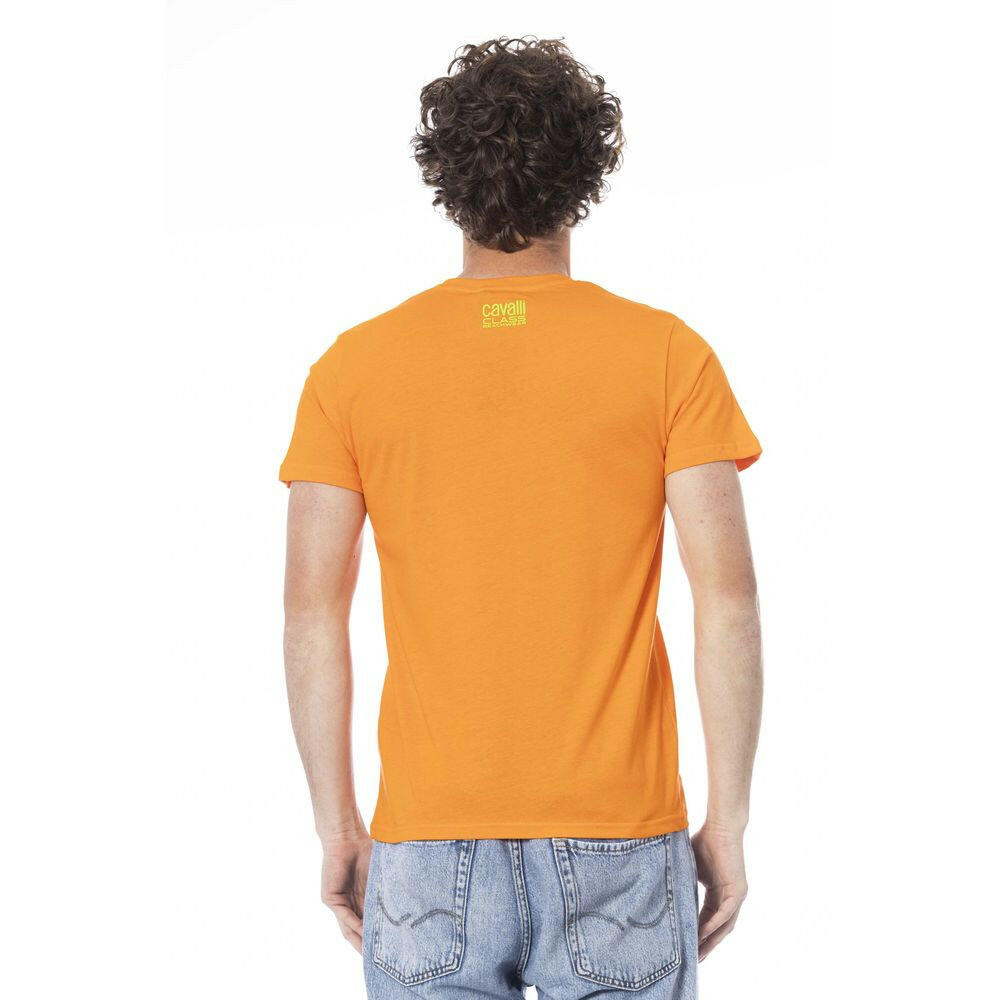Cavalli Class Orange Baumwoll-T-Shirt